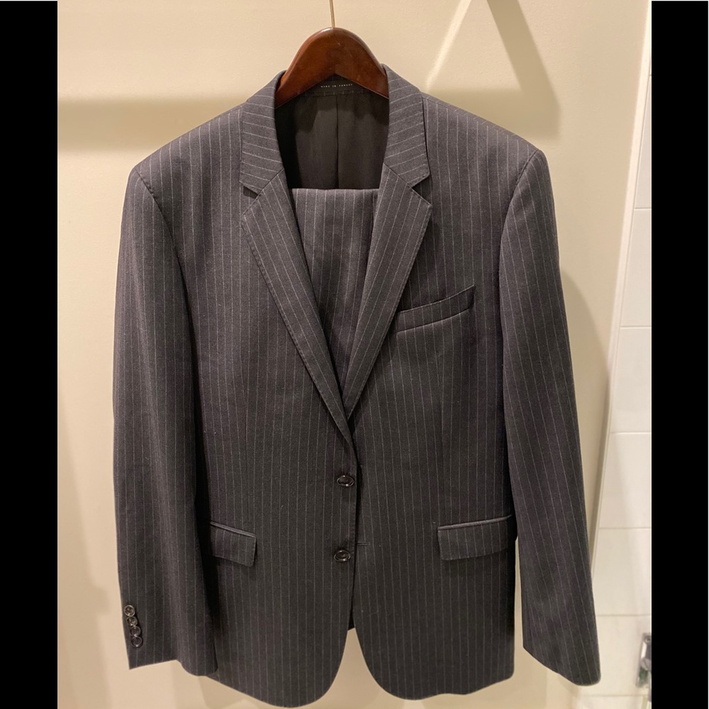Hugo Boss Dark Grey and chalk pinstripe jacket (no pants)